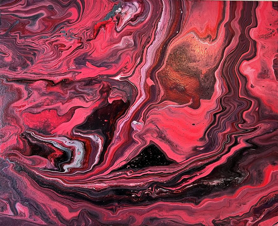 Red Waves Painting by Monica Tangen - Fine Art America