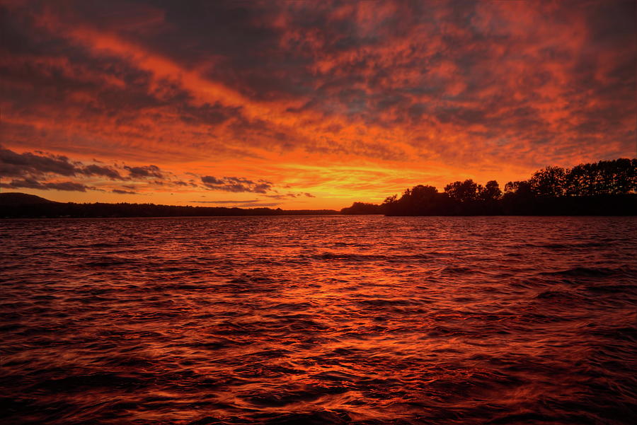 Red Waves On Lake Wausau Photograph