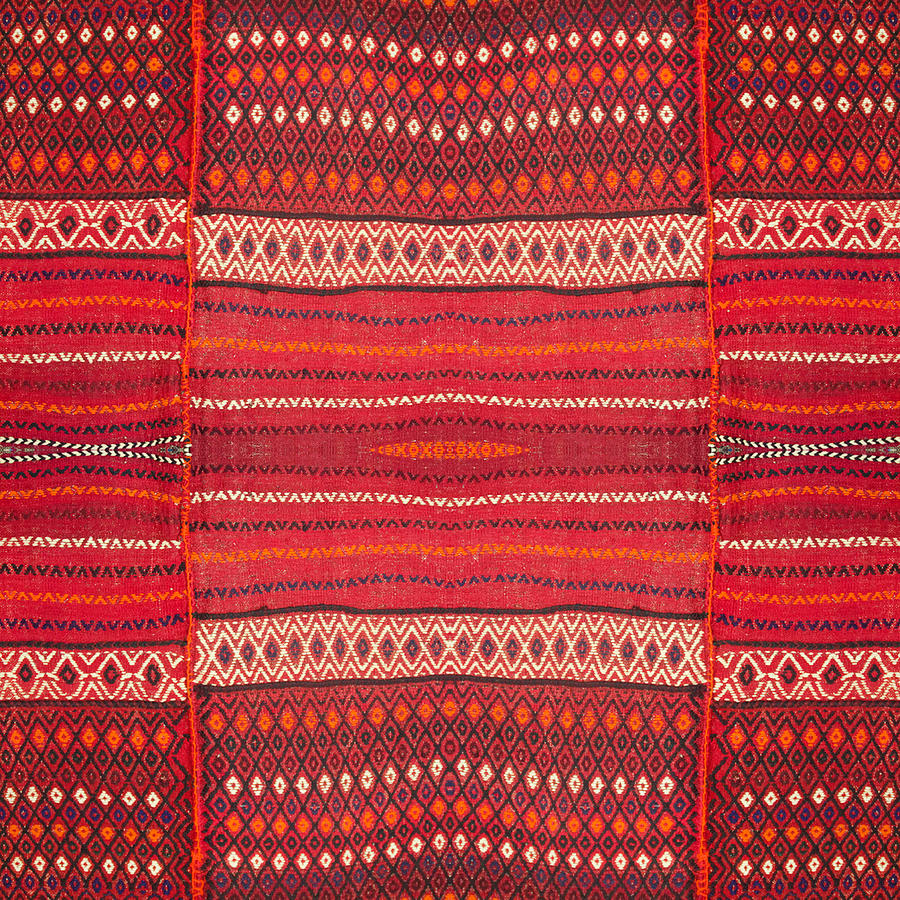 Red Waves Textile Art Photograph by Munir Alawi