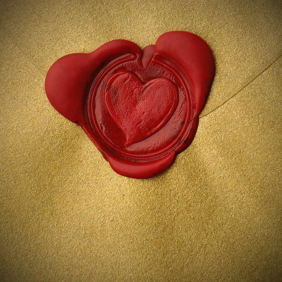 Red Wax Heart Seal Love Letter Photograph by Tammy Fullum