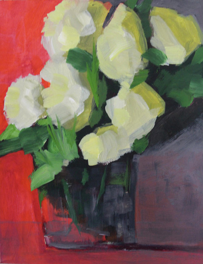 Red White and Bloom Painting by Nancy Merkle