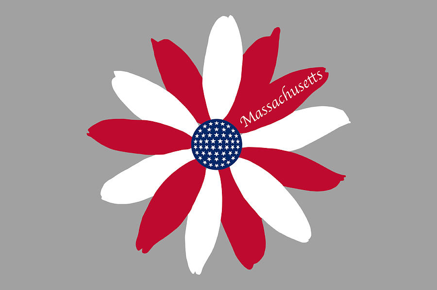 flag red white flower