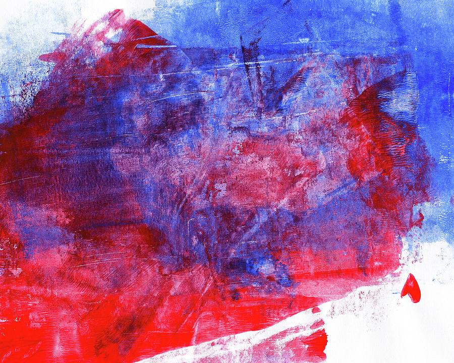 Red White And Blue Abstract Painting By Karen Kaspar