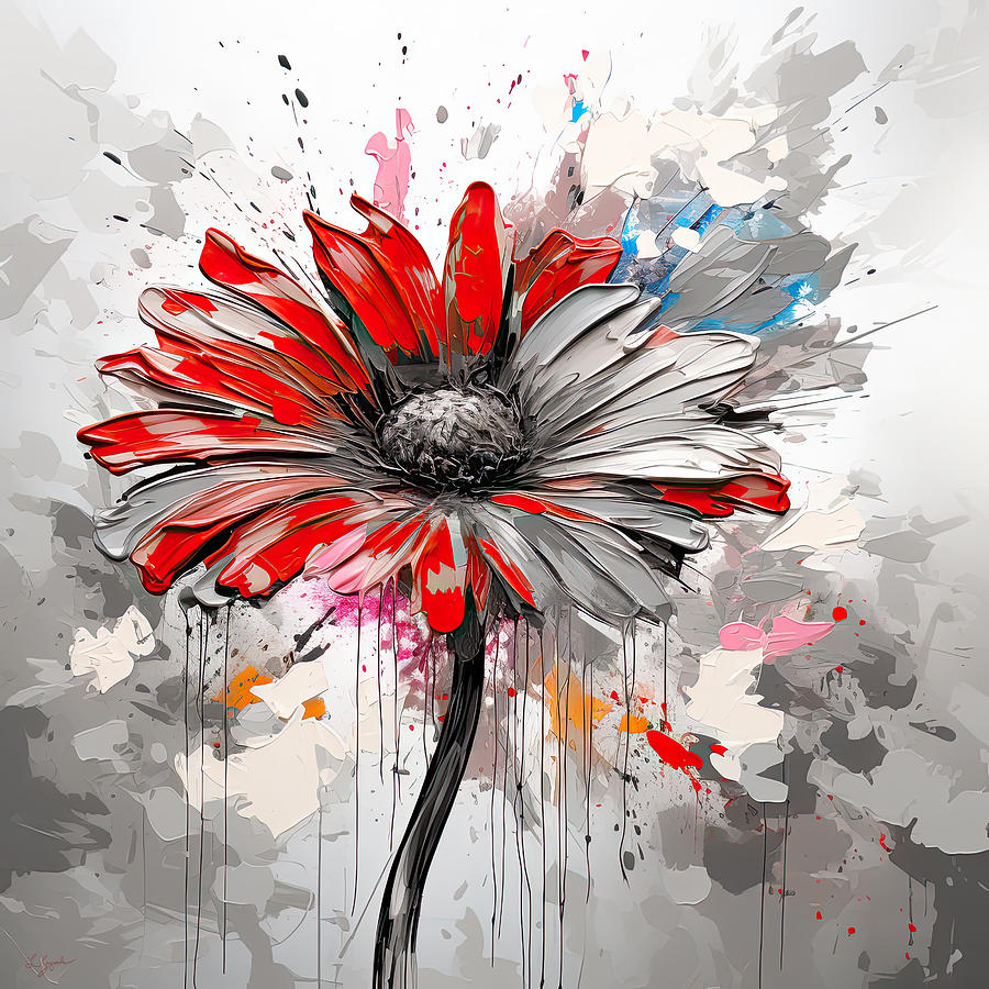 Red White and Blue Artwork Painting by Lourry Legarde