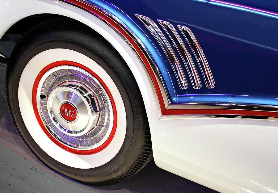 Car Photograph - Red White and Blue Buick by Betty Denise