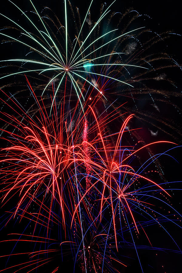 Red White And Blue Fireworks Photograph by Garry Gay - Fine Art America