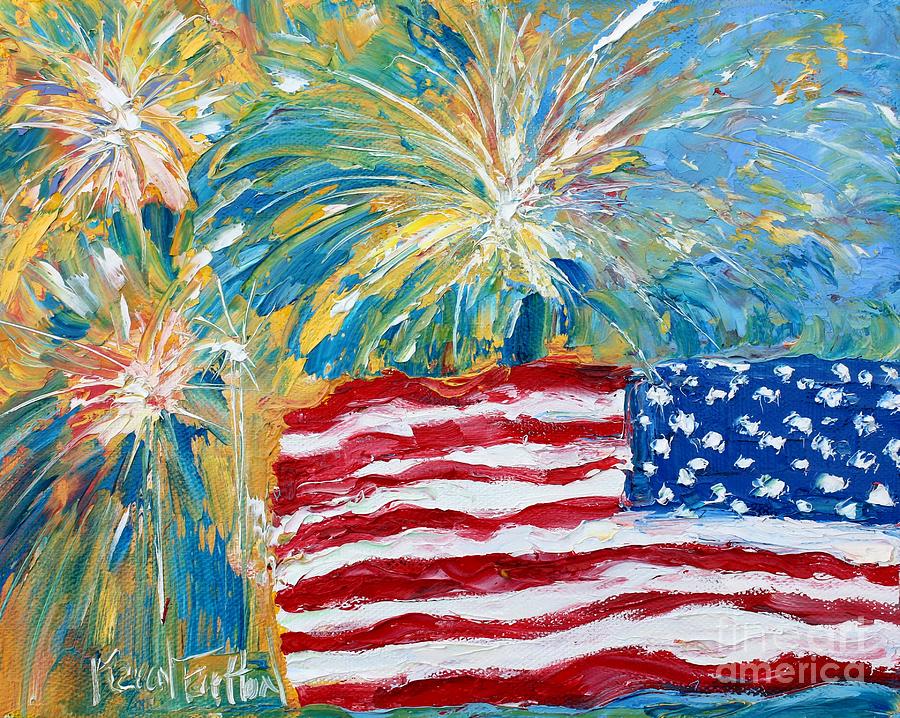 Red White and Blue Painting by Karen Tarlton
