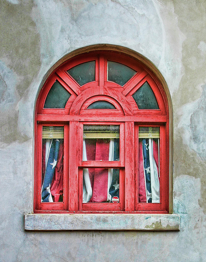 Red, White and Blue Window Photograph by David and Carol Kelly