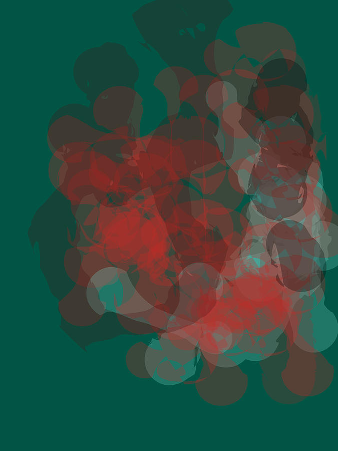 Red White And Green Abstract Digital Art