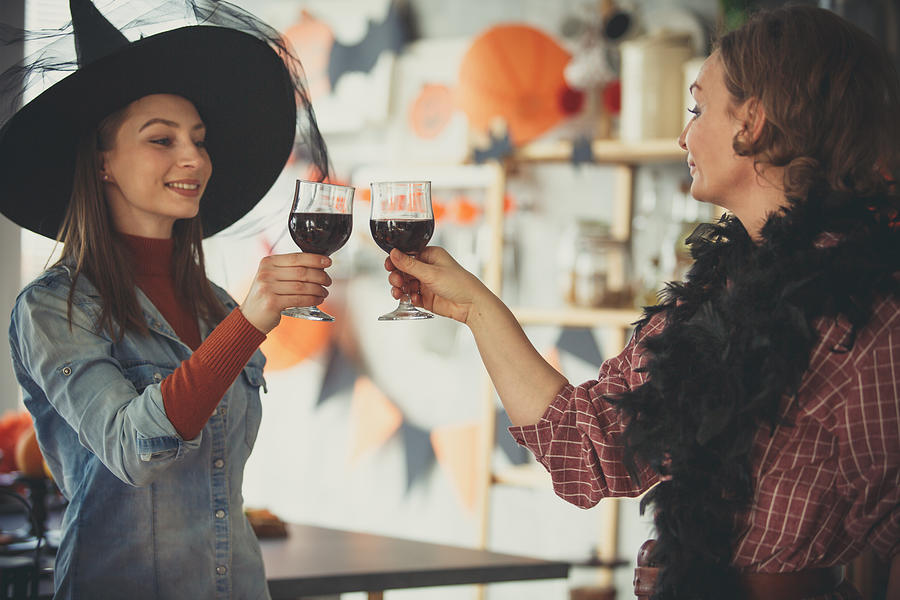 Red wine for Halloween celebration Photograph by Fotostorm