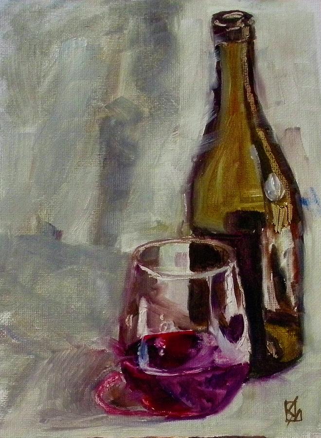 Red Wine Painting by Lee Stockwell