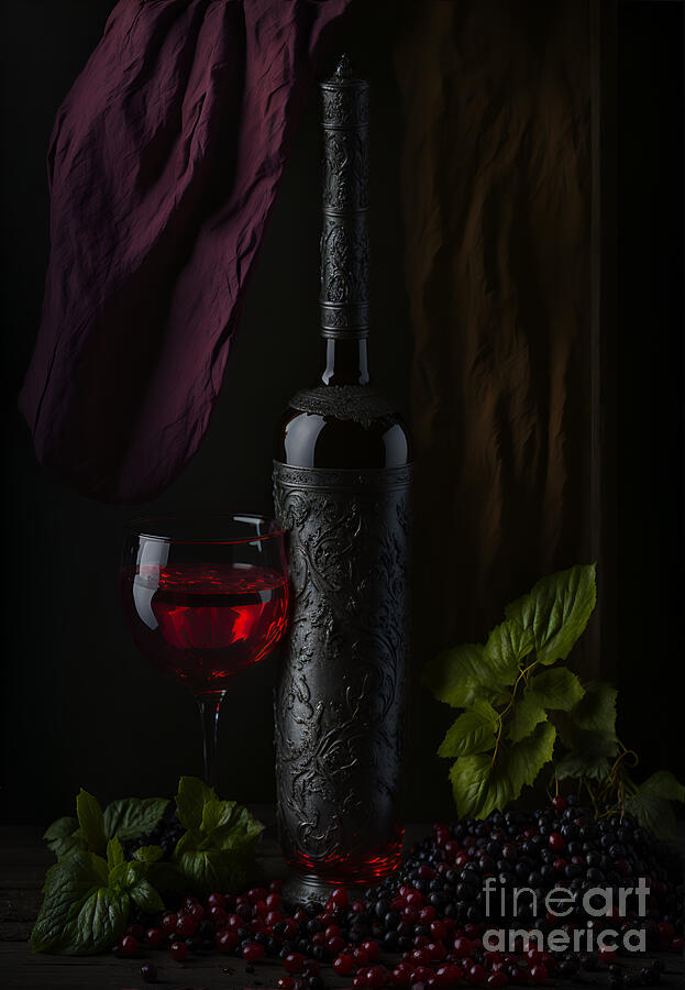 Red Wine Digital Art by Michelle Meenawong