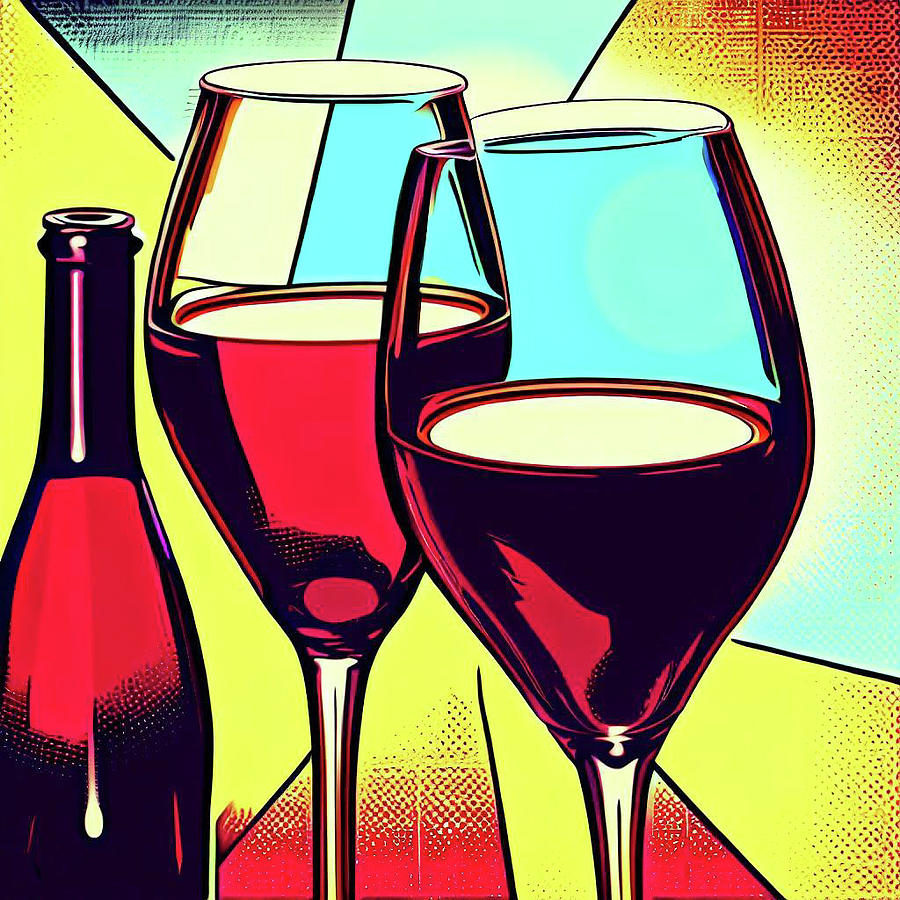 Red Wine Pop Art II Photograph by David Letts