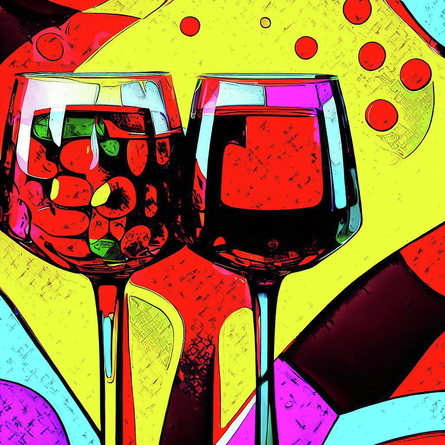 Red Wine Pop Art IV Photograph by David Letts
