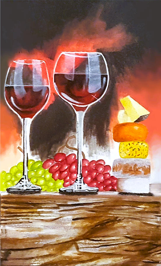 Red Wine Taste Painting by Jazmin Fine Art America