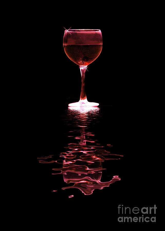 Red Wine with Black Background Photograph by Stephanie Laird