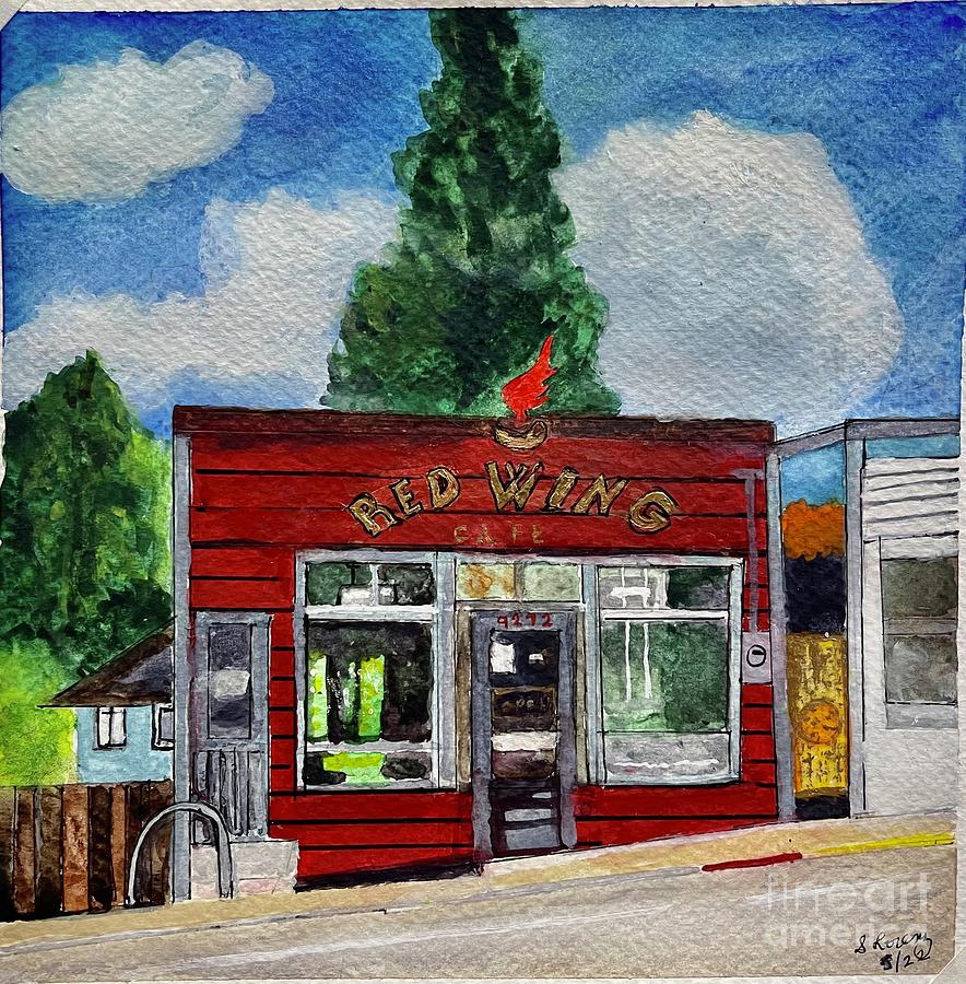 Red Wing Cafe, Seattle Painting by Suzanne Lorenz