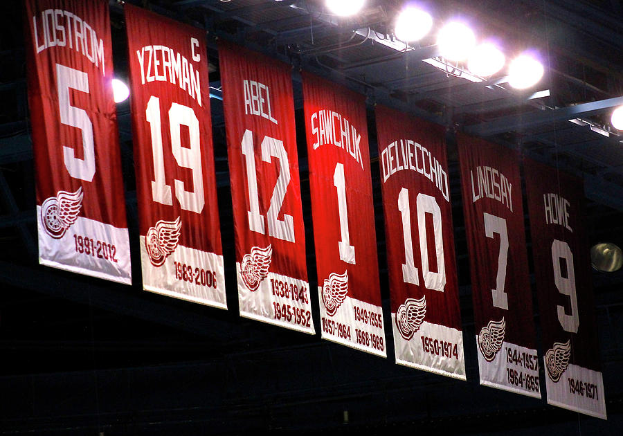 Detroit Red Wings Banners at Joe Louis Arena Photograph by Danielle ...