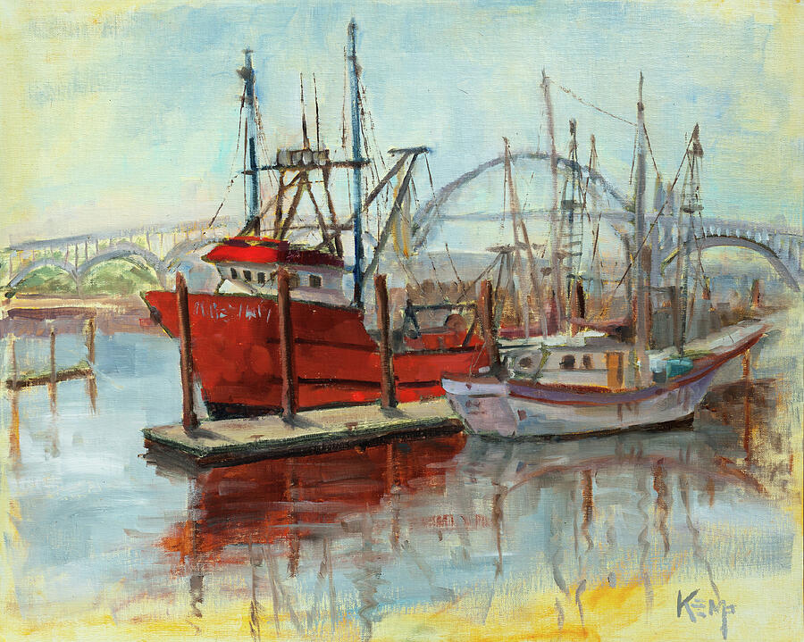 Boat Painting - Red Winona by Tara D Kemp