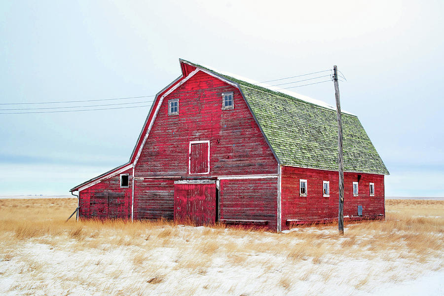 Red Winter Barn Photograph by Todd Klassy