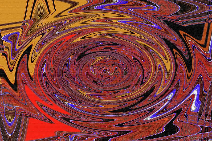 Red With Blue Trim Abstract Digital Art by Tom Janca
