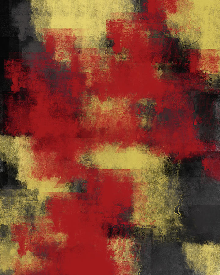 Red Yellow Black Abstract 19003 Painting by Edit Voros Fine Art America