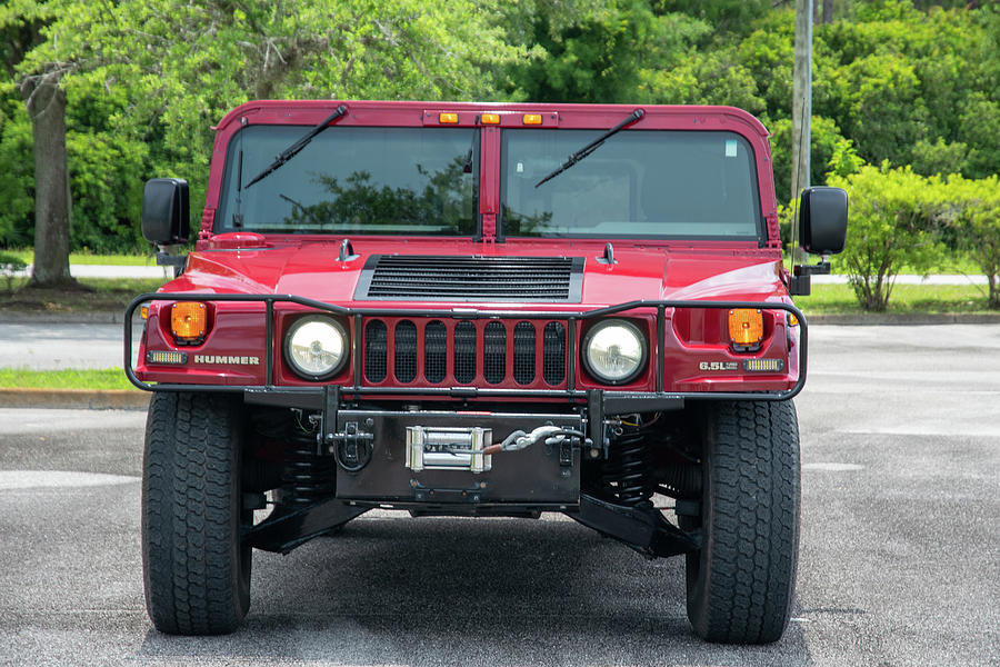 Red,1998 Hummer H1 Front View Photograph by Bradford Martin