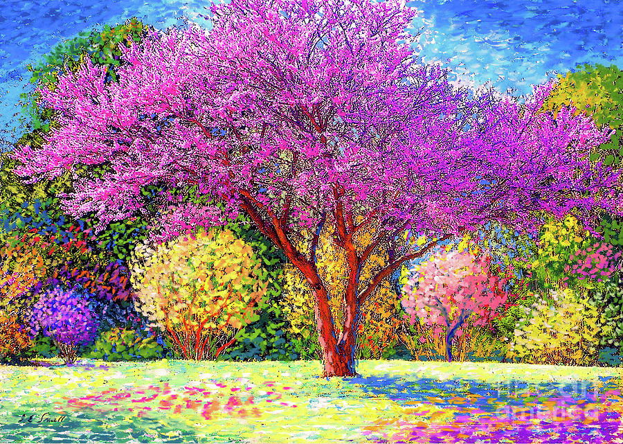 Spring Painting - Redbud Radiance by Jane Small