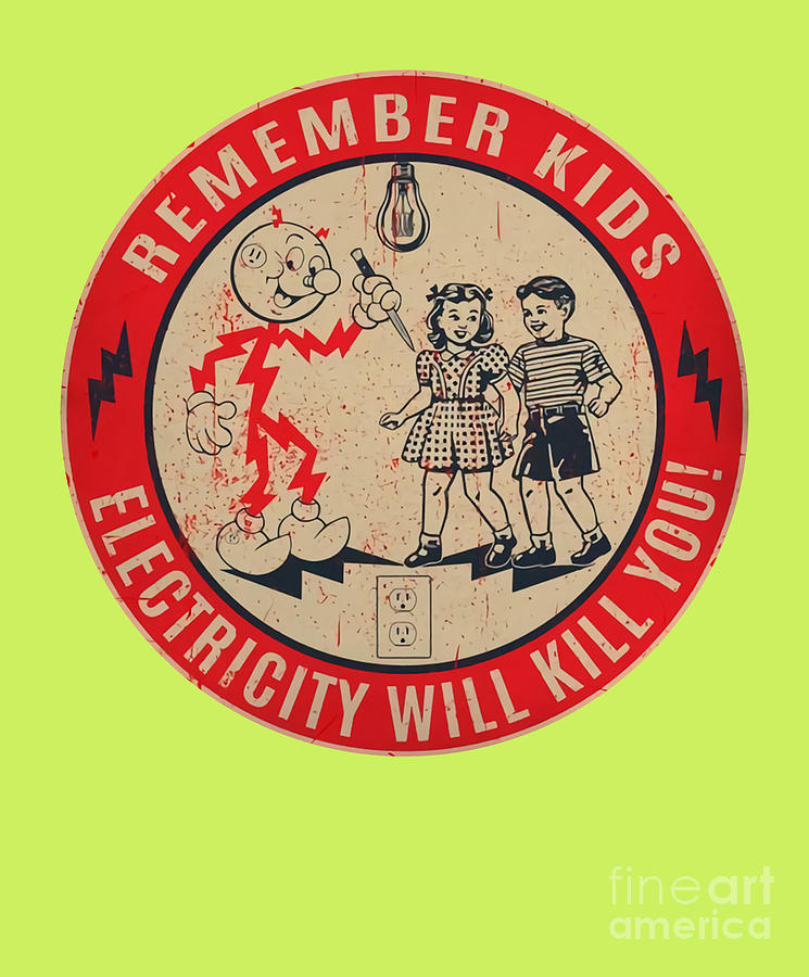 Reddy Kilowatt Electricity will kill you Digital Art by Ashley Barcelo ...