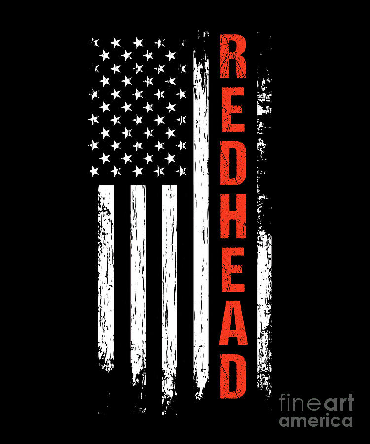 Redhead USA America Flag Red Hair Ginger Gift Digital Art by Thomas ...