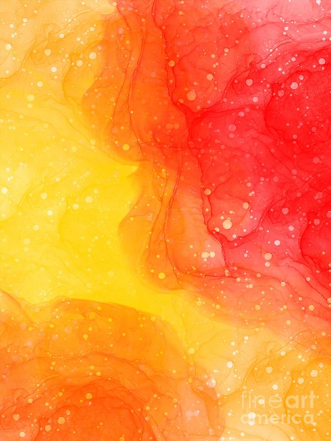 Redlow - Artistic Colorful Abstract Liquid Watercolor Digital Art Digital Art by Sambel Pedes