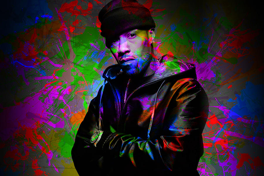 Redman Mixed Media - Redman Famous Rapper Paint Splatters Colorful Portrait by Design Turnpike