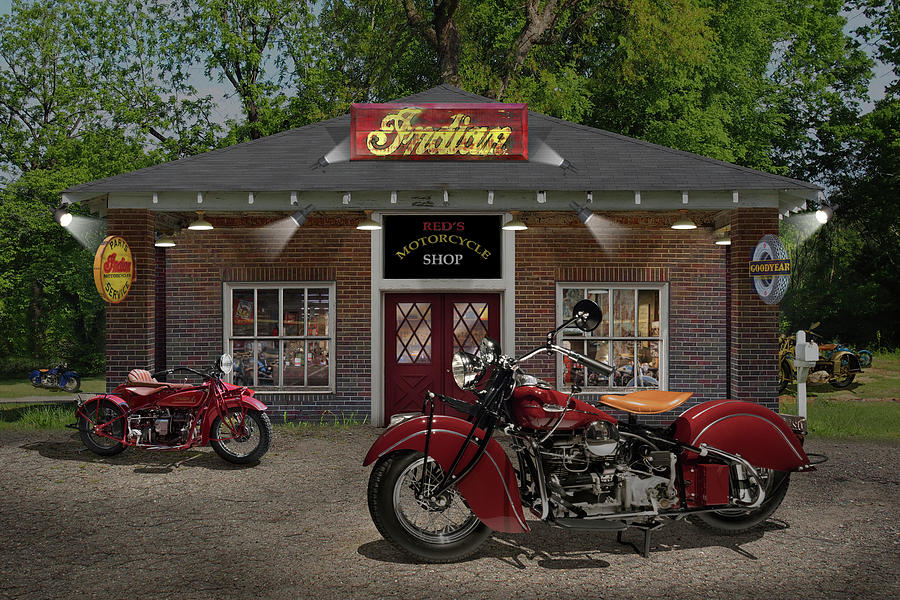 Reds Motorcycle Shop C Photograph by Mike McGlothlen