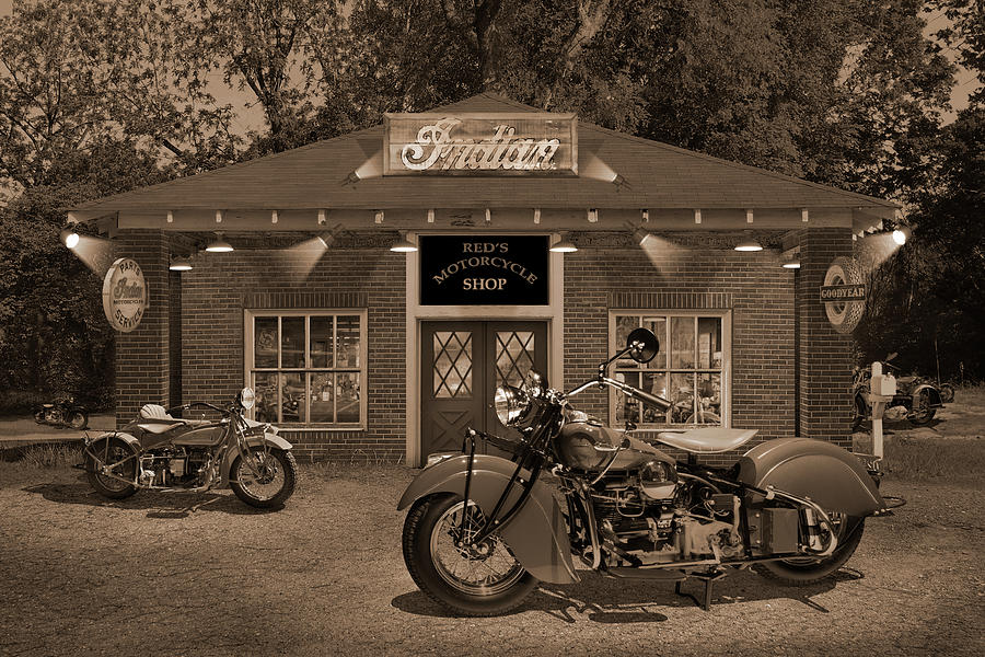 Reds Motorcycle Shop S Photograph by Mike McGlothlen