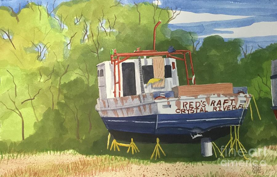 Reds Raft Crystal River Fl Painting by Mike King