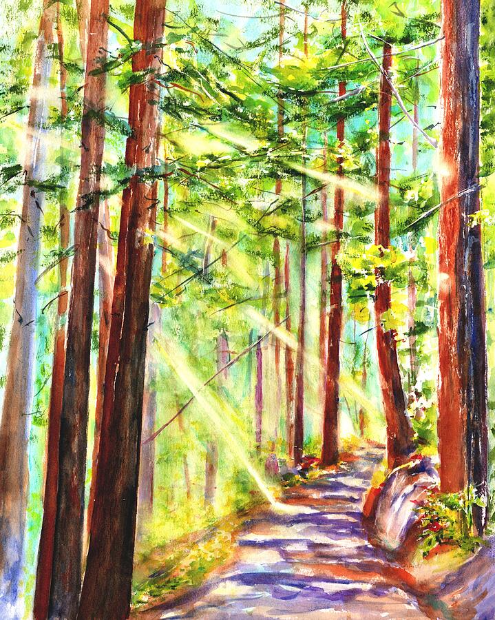 Redwood Forest Path  Painting by Carlin Blahnik CarlinArtWatercolor