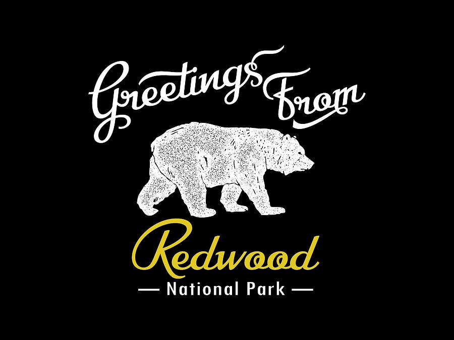 Redwood National Park Digital Art - Redwood National Park Chalk Bear by Flo Karp