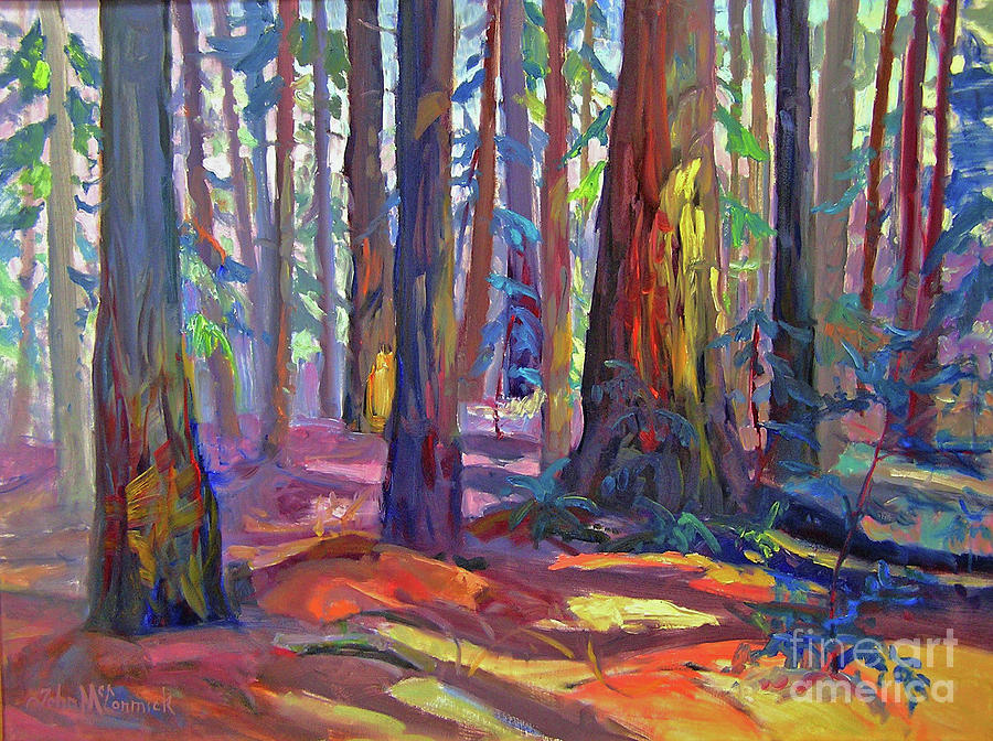 Redwoods Painting by John McCormick