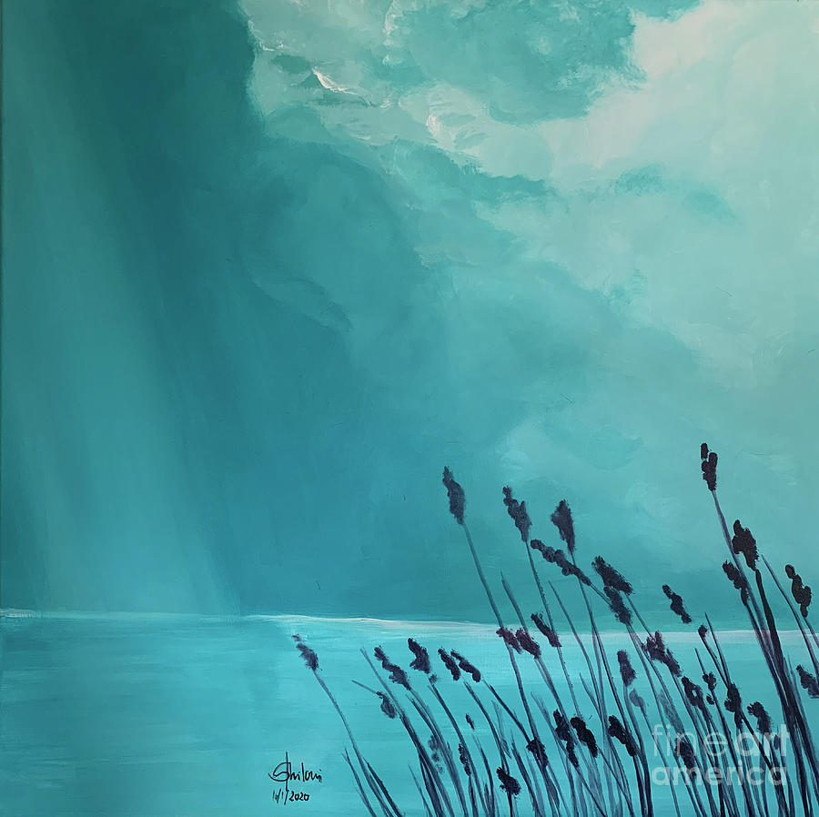 Reeds After The Storm Painting by Jolanta Shiloni