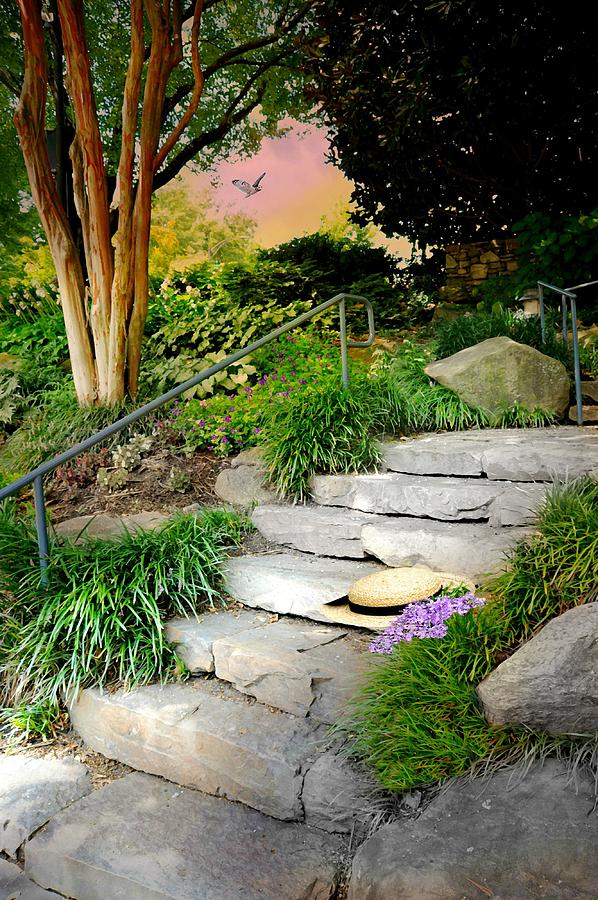 Nature Photograph - Reedy River Steps by Diana Angstadt