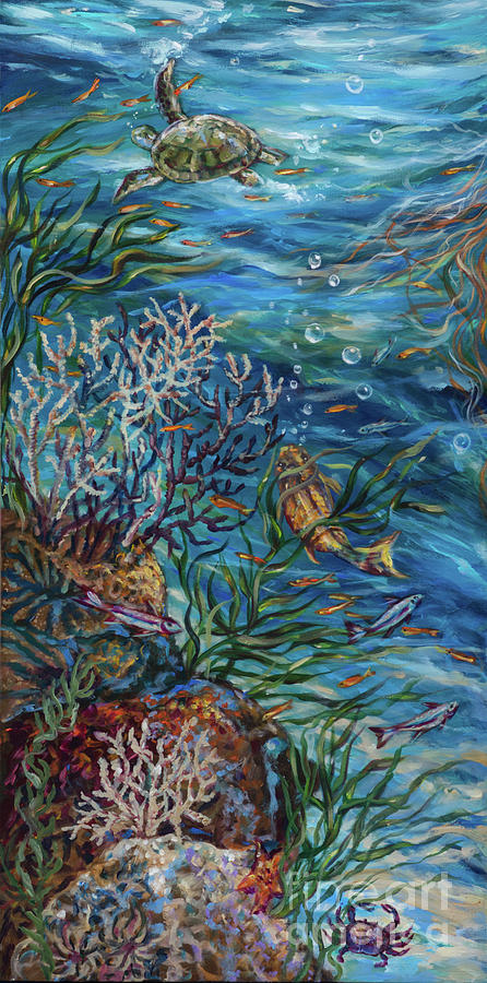Reef Rhapsody Left Painting by Linda Olsen