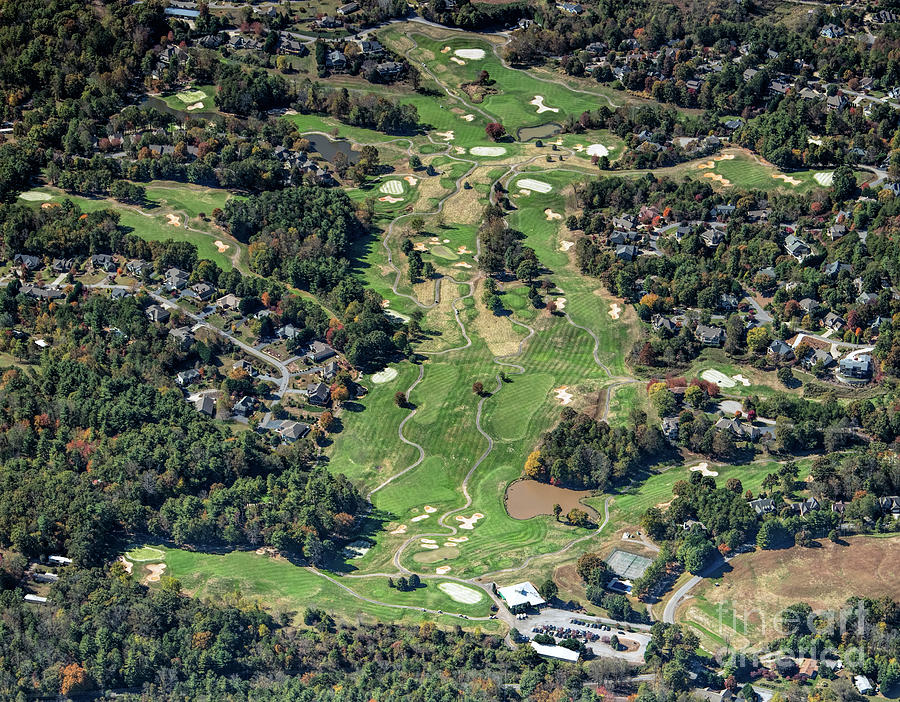 Reems Creek Golf Club Golf Course Aerial View Photograph by David Oppenheimer