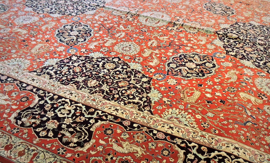 Refined design patterns of old Iranian rug in Tabriz Photograph by Germán Vogel