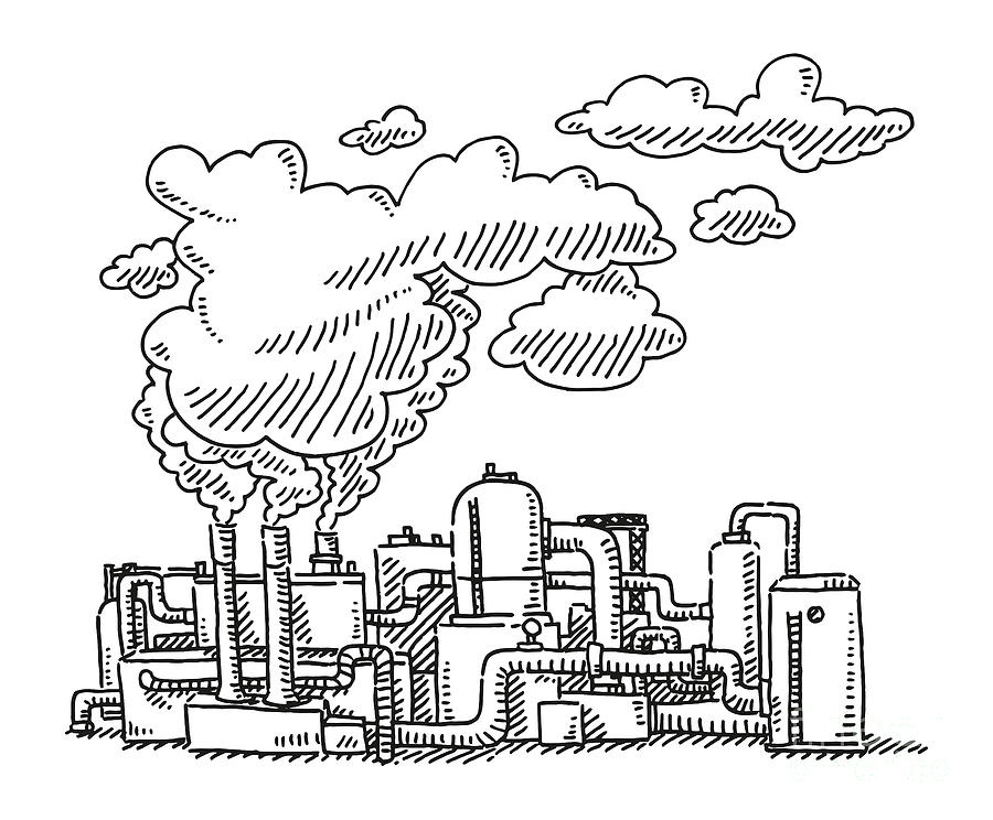Premium Vector | Stop air pollution one line drawing vector