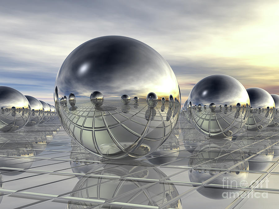 Reflecting 3D Spheres Digital Art by Phil Perkins