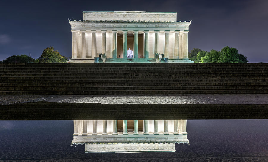 Reflecting Lincoln Memorial Photograph by David R Robinson