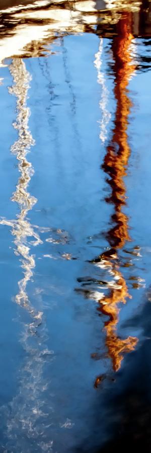 Reflecting Masts Abstract Photograph by Jerry Sodorff