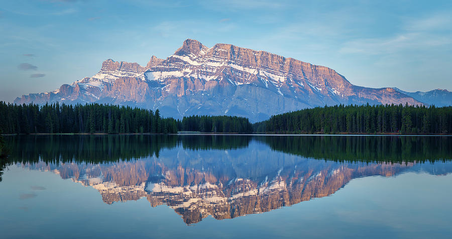 Reflecting on Mount Rundle Photograph by Rick Deacon