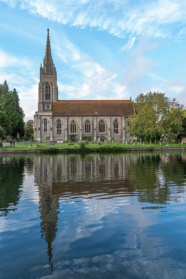 Reflection All Saints Church Across the Thames Marlow Buckinghamshire UK Photograph by Wayne Moran