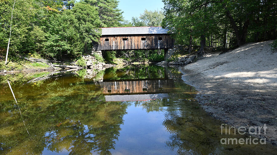 Reflection at the Lovejoy Covered Bridge Photograph by Steve Brown